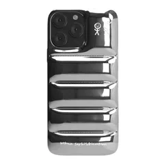 iPhone11 12 12PRO 13 14 15 15PRO 16 ケース スマホカバー ダウンジャケット シルバー