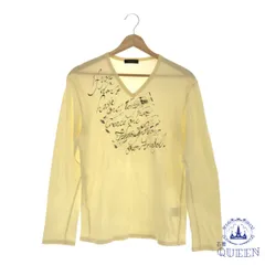 ☆美品☆ COMME CA ISM コムサイズム Tシャツ トップス 長袖 Vネック カジュアル シンプル おしゃれ レディース ライトイエロー M 901-7117 送料無料 古着