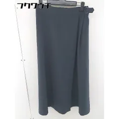 ◇ SOUP スープ サイドジップ ウエストゴム スリット 膝下丈 フレア スカート サイズ11 ブラック レディース  【1110110003903】