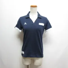 ルコックスポルティフ le coq sportif ゴルフウェア 半袖 スキッパー ポロシャツ カットソー M ネイビー