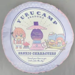 【中古】クッション・本体 各務原なでしこ×リトルツインスターズ＆犬山あおい×ポムポムプリン ラウンドクッション 「ゆるキャン△ SEASON3×サンリオキャラクターズ」