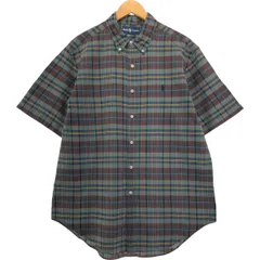 古着 ラルフローレン Ralph Lauren CLASSIC FIT 半袖 ボタンダウン チェックシャツ メンズL相当/eaa554933