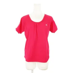 アディダス adidas CLIMA COOL Tシャツ カットソー ラウンドネック 半袖 ライン ロゴ 速乾 清涼感 トレーニング スポーツ M ピンク /AH3