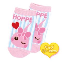 靴下 くつ下 女の子 水色＆白ストライプ柄／ほっぺちゃんアンクルソックス（13ｃｍ～18ｃｍ）