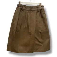 MHL. エムエイチエル コットンウールツイルタックスカート カーキ 膝丈スカート カジュアル サイズ2 レディース 夏 ゴーゴー古着久喜倉庫店 22 No.327