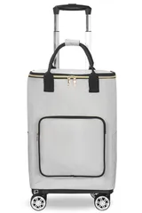 新品 買い物カート 横押し可能 ショッピングキャリー 機内持ち込み 軽量 ショッピングカート 保温保冷 キャリーバッグ 4輪 2WAY (Lサイズ BQKOZFIN グレー)