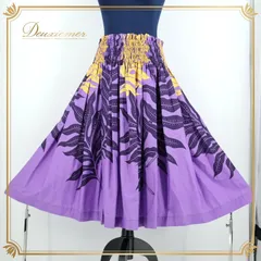 フラダンス 衣装 パウスカート パープル系 Hawaiian Factory シングル フラ ダンス 紫 黄 日本製 ラウアエ柄 華やか レッスン ハワイアンファクトリー 練習 かわいい ハワイアン アロハ スカート ハワイアンプリント ブラック系 イエロー系