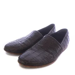 ジョルジオアルマーニ GIORGIO ARMANI スリッポン ローファー シューズ メッシュ 編み込み レザー 40 25.0m 茶色 ブラウン /AQ ■GY17のサムネイル