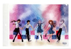 カラー 箱根湯本 エヴァンゲリオン エヴァ屋 【制服の五人】寄木モザイク クリアファイル