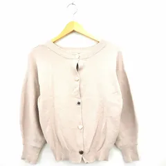 ビス ViS カーディガン ニット リブ 無地 シンプル 丸首 長袖 F ピンク /MT37