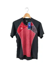 ミズノ◆ユニセックス 卓球 JTTA ユニフォーム 半袖 ゲームシャツ S ブラック×レッド