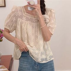 【匿名配送対応】半袖トップス ブラウス カジュアル 洋服 レディースファッション