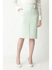 美品 PINKY&DIANNE ピンキーアンドダイアン タイトスカート 031-0120342 ベルト欠品 ハイウエスト フロントスリット オフィス 通勤 ライトグリーン サイズ34 レディース 夏 ゴーゴー古着マルイ北千住店1342