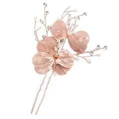 【ピンクゴールド × ワンサイズ】[Cream dot. クリームドット公式] ヘアアクセサリー レディースヘアコーム ヘアピン 小枝 ヘッドアクセサリー まとめ髪 髪飾り 花飾り 花冠 結婚式 二次会 パーティー ゲスト お呼ばれ ビジュー パール フラワー