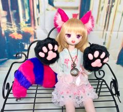 猫耳&縞しっぽ＆懐中時計/DD*SD*MDD*MSD*40～60cmドール用