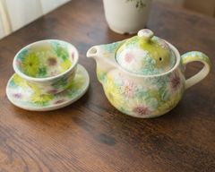 ゆずりは工房　花緑彩　大皿　盛皿 ゆずりは 緑彩花景色 パスタ皿 | 和食器 | | 食器のみつはた