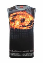 DIESEL タンクトップ  Tank top with burning Oval D poster ダークブルー   XLサイズ　ディーゼル