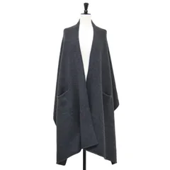 【美品】LAUREN MANOOGIAN ローレン マヌージアン ケープ ダークグレー サイズ:FREE | 25春夏 ウール アルパカ ニット ケープ | U CAPE | ショール ストール 大判 | ファッション アイテム 小物【レディース】【中古】