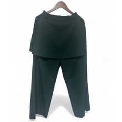 Nora Lily elle ノラリリー エル ラップ スカート パンツ グリーン F(ワンサイズ) レイヤード風 おしゃれ モード系 美品 古着 中古 レディース ファッション