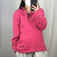 Carhartt(カーハート) ピンク ハーフジップ 裏起毛 フード付きTシャツ M 241127