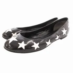 アンドドルチェ&ガッバーナ ドルガバ & DOLCE&GABBANA バレエシューズ フラットシューズ レザースター 38.5 黒 ブラック 白 ホワイト /GVのサムネイル