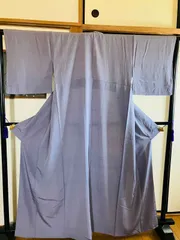 着物 江戸小紋 鮫 正絹 / 紫色系 / 西武百貨店扱い / 身丈約157cm 裄丈約63.5cm 袖幅約46cm 後幅30.5cm 前幅24.5cm TCS着物 W12