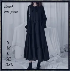 ティアード ワンピース ロングワンピース Aライン 体型カバー 人気  韓国風  ロング丈  デイリー お出かけ