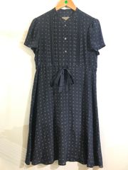 【12/6出品停止】JIGSAW ジグソウ 花柄ドットワンピース ネイビー 12サイズ レディース