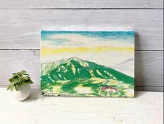 山の絵 『白山からの朝』キャンバス プリント　風景画　山 登山 朝日 絵 絵画 水彩画 風水　玄関　アート パネル　インテリア