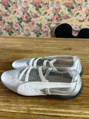 未使用　PUMA プーマ バレエシューズ フラットシューズ　スリッポン PUMA - プーマ バレエシューズ スリッポン レザー ナイロン 切替
