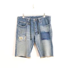 【中古A】roar ロアー L位 メンズ ショートパンツ デニム スウェット生地 ダメージ加工 中古A 古着