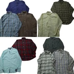 古着卸 まとめ売り ノーティカ 長袖シャツ 10枚セット (メンズ L ) 無地 チェック ボタンダウン 開襟 ストライプ MW2812