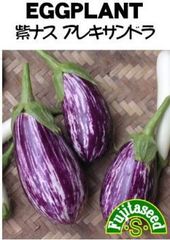 ＜野菜の種＞紫なす　アレキサンドラ　ムラサキと白の縞　タネ　2０粒　ナス　茄子