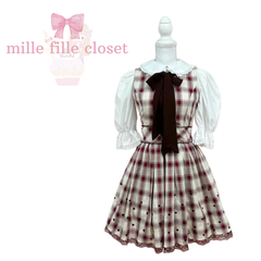 mille fille closet by LODISPOTTO Heart Dot Checked Dress