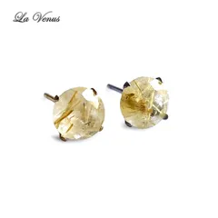 ✴︎つけっぱなしOK✴︎ 天然 大粒6mm ゴールドルチルクォーツ ピアス 宝石質AAA SUS316 サージカルステンレス 両耳用 金属アレルギー対策 スタッド