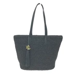 LAUREN RALPH LAUREN ローレンラルフローレン トートバッグ  ラフィア    ブラック レディース / 241016001708