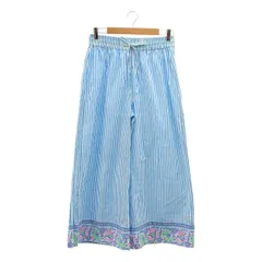 SZ Blockprints / エスゼットブロックプリント | ストライプ ドローストリング ウエストゴム ワイド イージーパンツ | M | ホワイト/ブルー | レディース