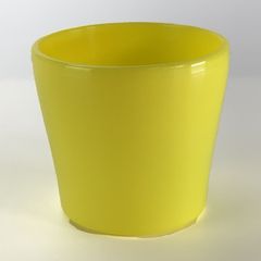 プラ鉢 2.5号 ミニラウンド鉢 イエロー 幅8.5cm×高さ7.7cm 