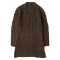 美品 COMME des GARCONS コムデギャルソン カーディガン モヘア ナイロン ブレンド ジップ ウール ロング ニットカーディガン / HOMME PLUS カーブ期 アーカイブ 03AW ブラウン トップスのサムネイル