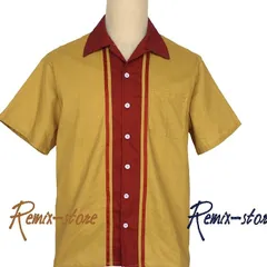 ヴィンテージ　ボウリングシャツ　ボーリングシャツ　ビンテージ　50s 茶　M 50〜60s Service Bowling Shirt ボウリングシャツ 古着