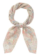 Allegra K シフォンスカーフ ネッカチーフ 70×70cm 花柄 スクエアハンカチ レディース ライトレッドイエロー 70x70cm