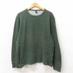 XL/古着 ギャップ GAP 長袖 Tシャツ メンズ 無地 コットン クルーネック 緑 グリーン 25may21 中古