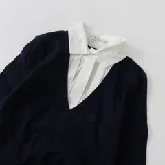 ブルネロクチネリ BRUNELLO CUCINELLI レイヤード調 Ｖネック ニット シャツ XL/ネイビー トップス【2400013728911】のサムネイル