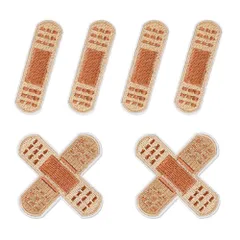 【在庫セール】お祝い 保育園 幼稚園 子供 DIY 補修 パッチ パッチ 刺繍 クロス貼りデザイン ギフト ばんそうこう アイロン接着 アップリケ 刺しゅうワッペン 6枚セット 2種 ワッペン 絆創膏 LOYELEY