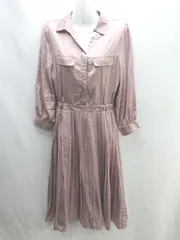 ◇ ◎ Tia Classe ティアクラッセ 長袖 ロング丈 ワンピース サイズ9 ピンク系 レディース E  【1406180075026】