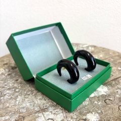 earring / ガラス イヤリング 黒 #a892