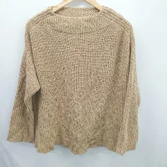 ◇ アーバンリサーチ オープンネック　ニット生地　秋冬物 長袖 セーター サイズF ライトブラウン系 レディース E  【1507080006957】