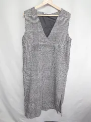 ◇ ◎●未使用● ABITOKYO 千鳥格子　モノトーン　ノースリーブ マキシ丈 ワンピース サイズL モノトーン レディース E  【1408060063550】