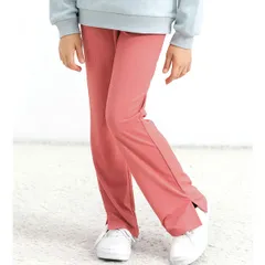 Bee【クーポン利用で20％OFF♪】リブ地フレアパンツ◇Nスカーレット◇韓国子供服 韓国子ども服 韓国こども服 キッズ 女の子 ガールズ 100 110 120 130 140 150