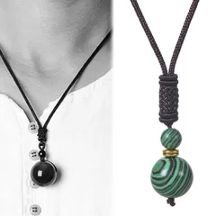 【シンプル/おしゃれ】16mm パワーストーン ネックレス チョーカー メンズ レディース NEK 天然石 お守り 7992054 (【K】マラカイト)